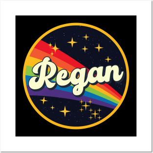 Regan // Rainbow In Space Vintage Style Posters and Art